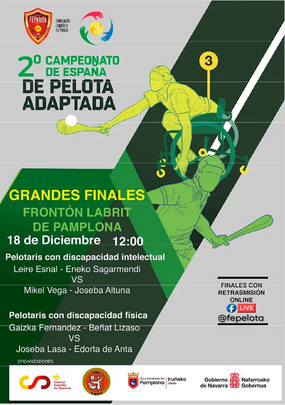 Cartel Finales de Pelota Adaptada 2022 en el Labrit