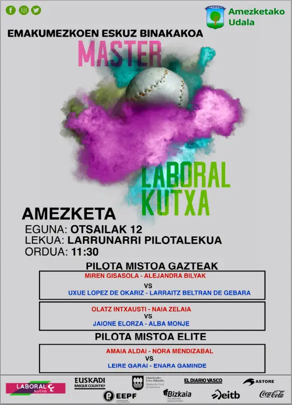 Cartel Emakume Master Cup en Amezketa