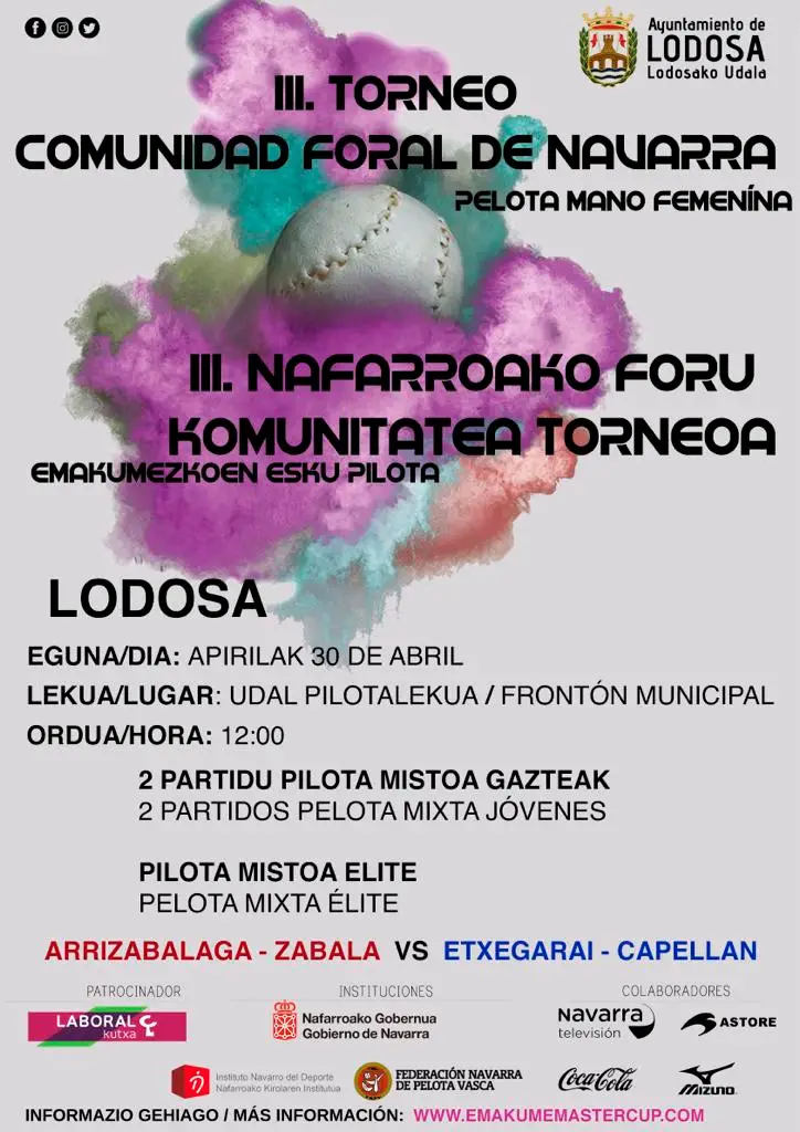 Cartel Torneo Comunidad Foral de Navarra / 3 Abril - Lodosa