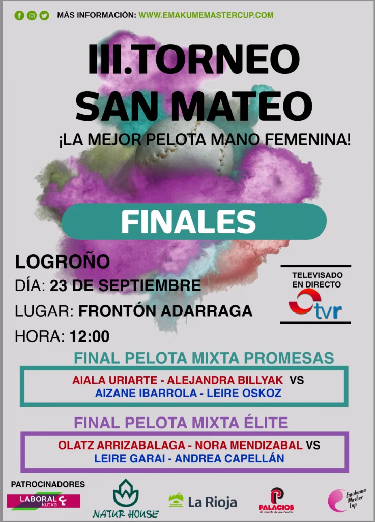 Cartel finales San Mateo Emakume Master Cup