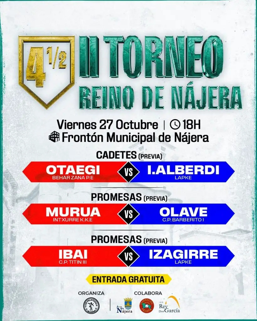Torneo Reino de Nájera / Cartel 27 octubre