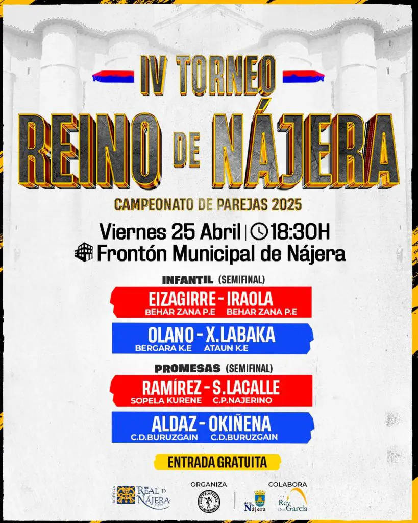 Cartelera IV Torneo Reino de Nájera 25 abril