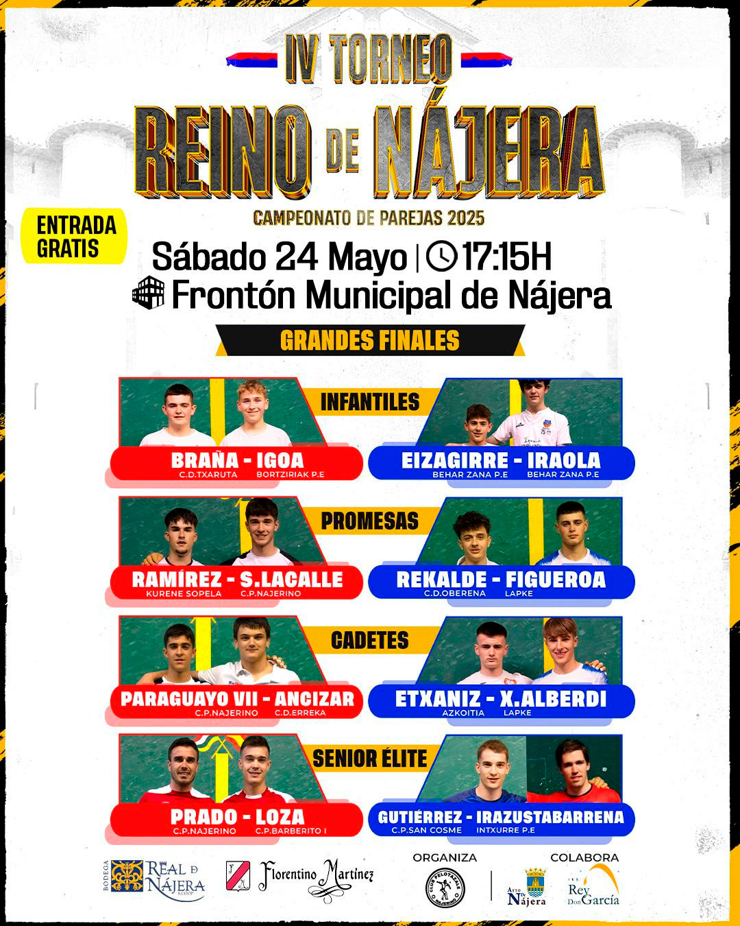 Cartelera de las finales del IV Torneo Reino de Nájera | 21iguales
