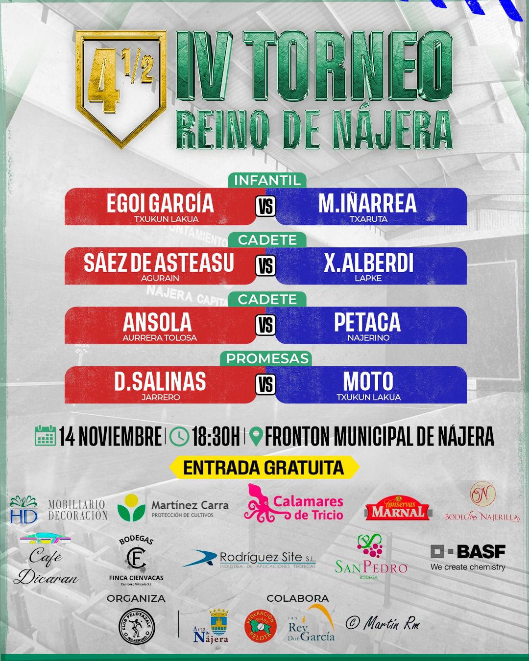 Cartelera V Torneo Reino de Nájera > 14 noviembre | 21iguales