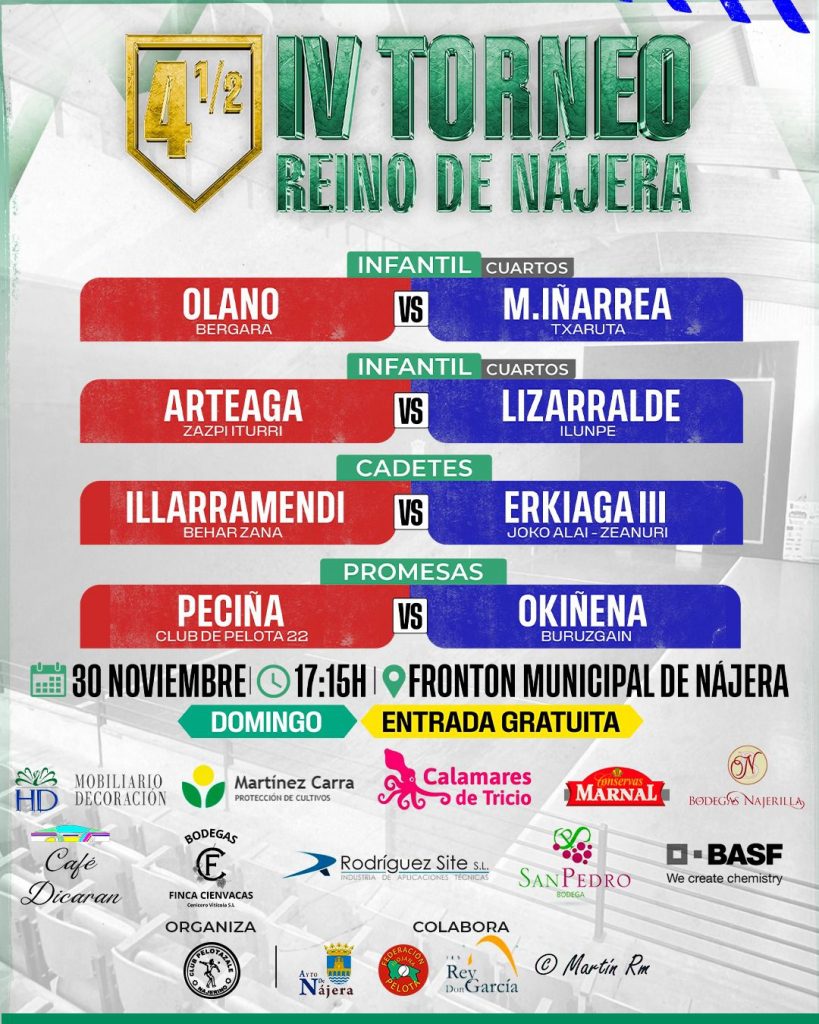 Cartelera V Torneo Reino de Nájera > 30 noviembre