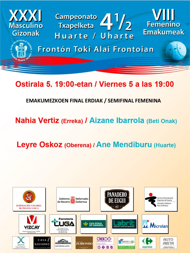 Cartelera 4 y medio Huarte 2025 > Semifinales Femeninas