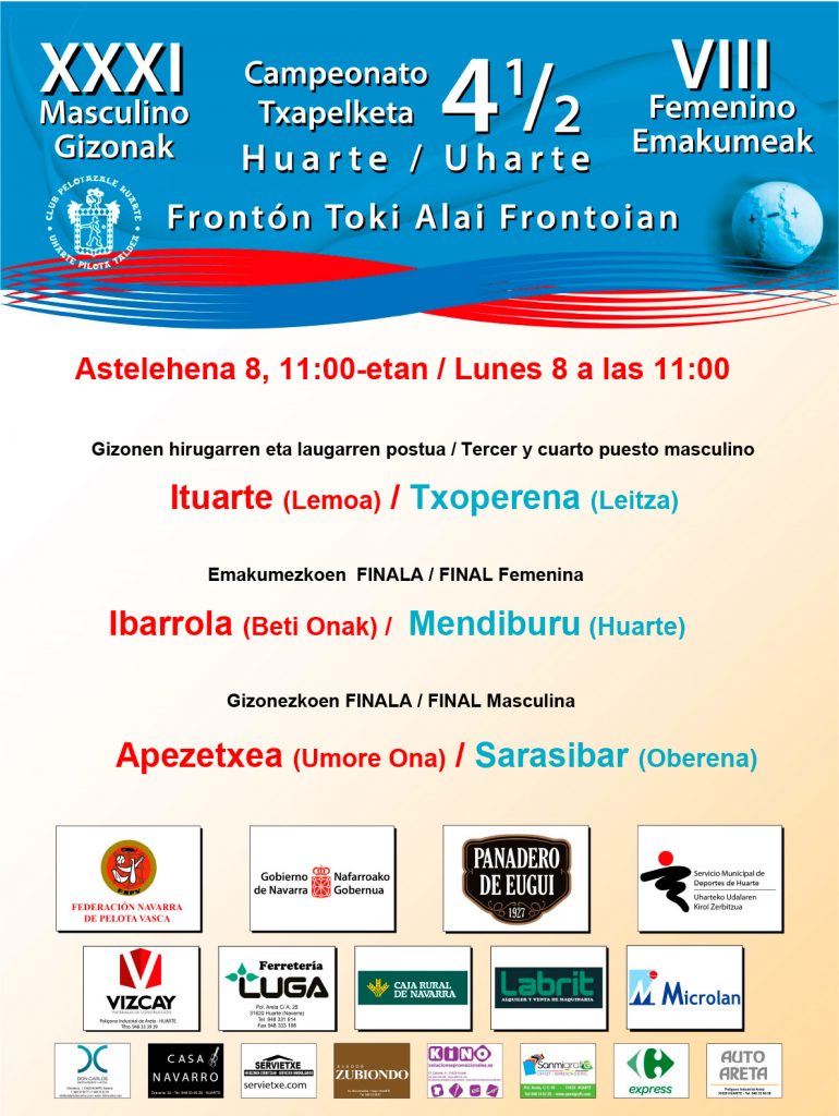 Resultados 4 y medio Huarte 2025 > Finales